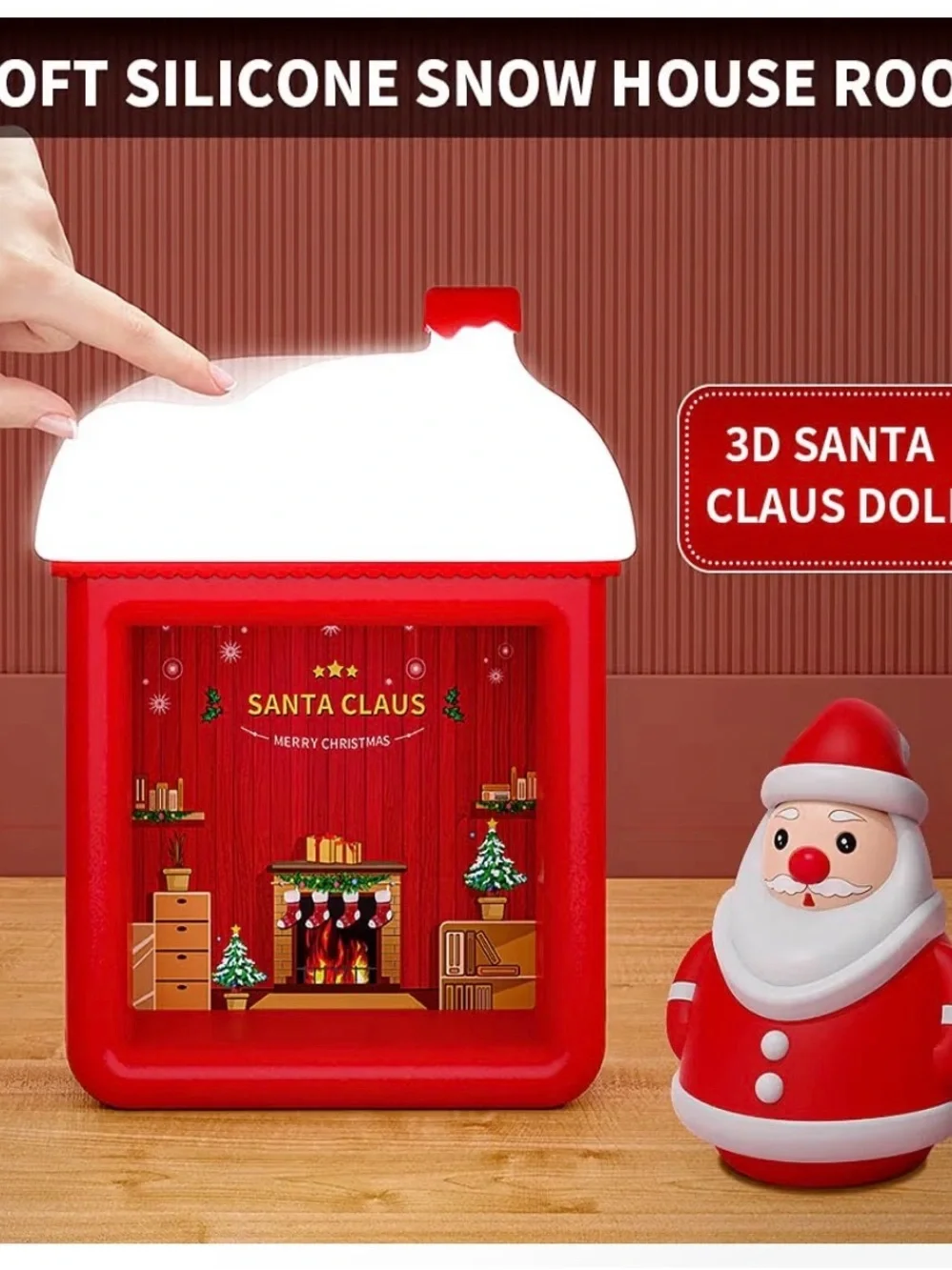 Snow House LED Lamp - 3D Santa Holiday Night Light